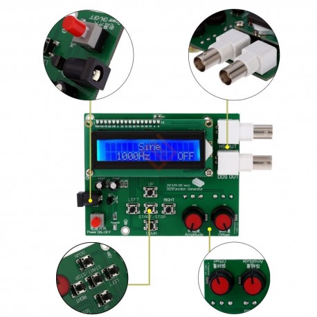 Generator semnal DDS 1Hz-65534Hz DC 7V-9V cu ecran LCD 16x2